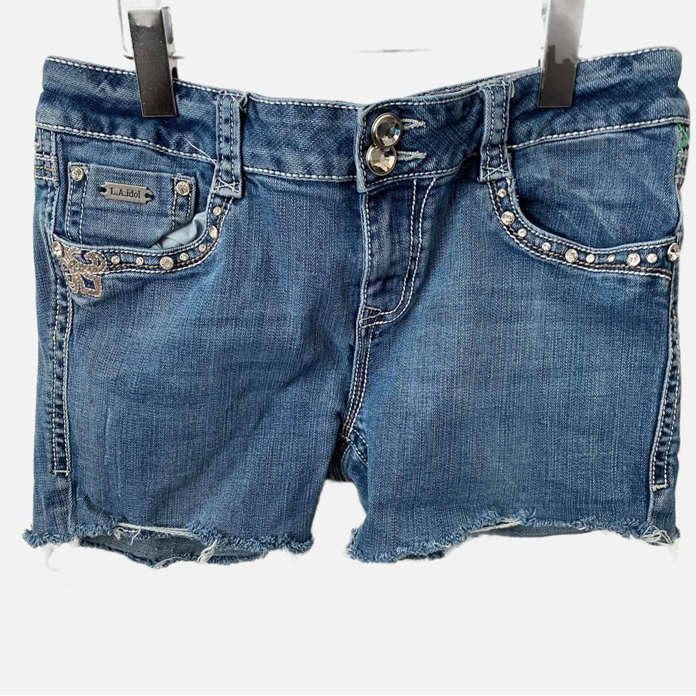 LA Idol, Denim Shorts, Rhinestone Embellished